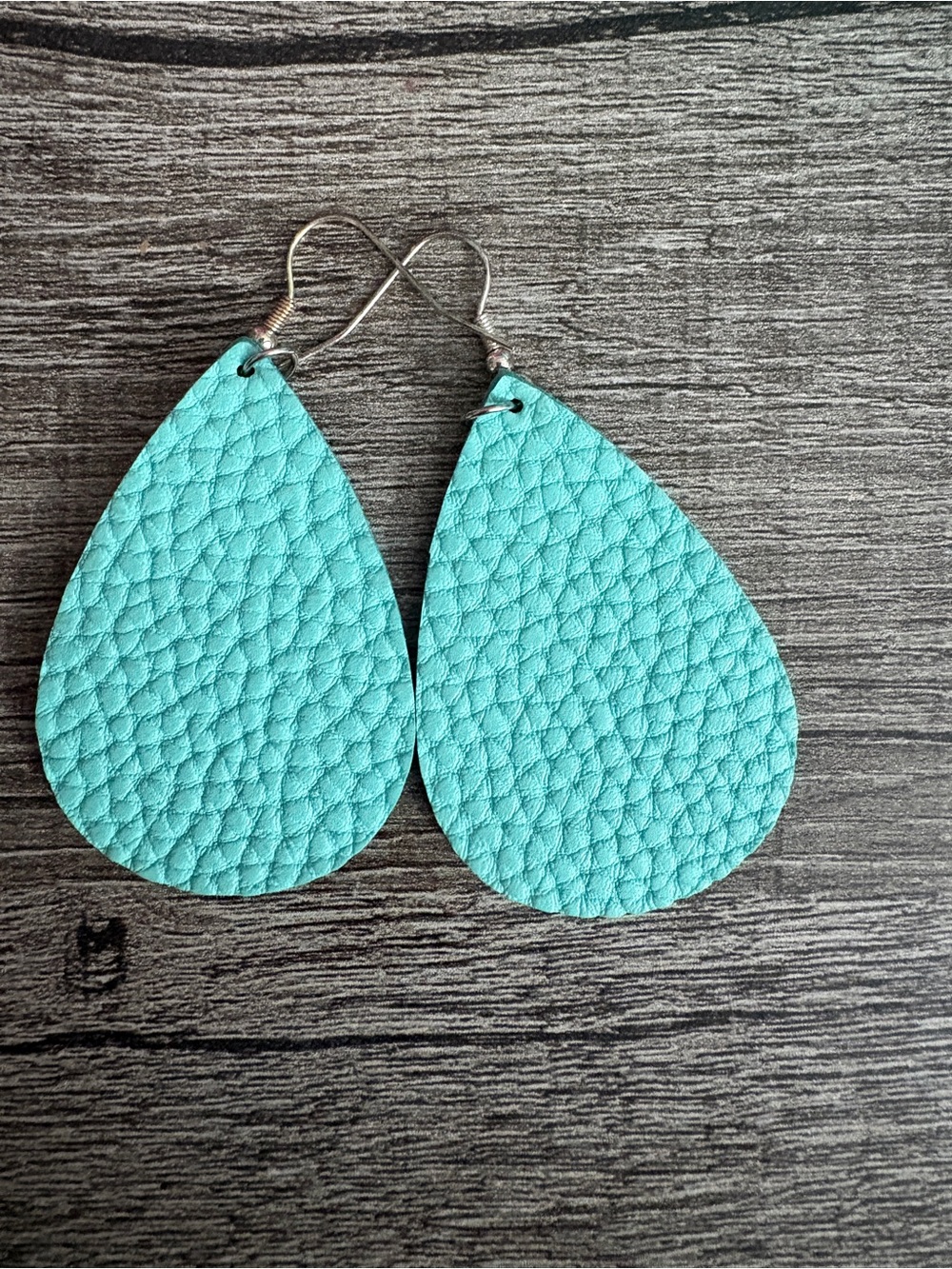 Turquoise Teardrop Leather Earrings - Women's Accessories